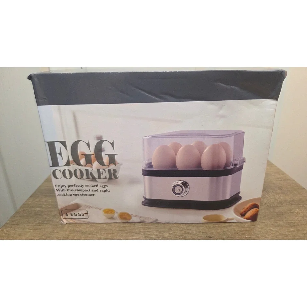 Electric Egg Cooker Rapid 6 Egg Capacity Steamer 200W 110V Stainless Steel Black